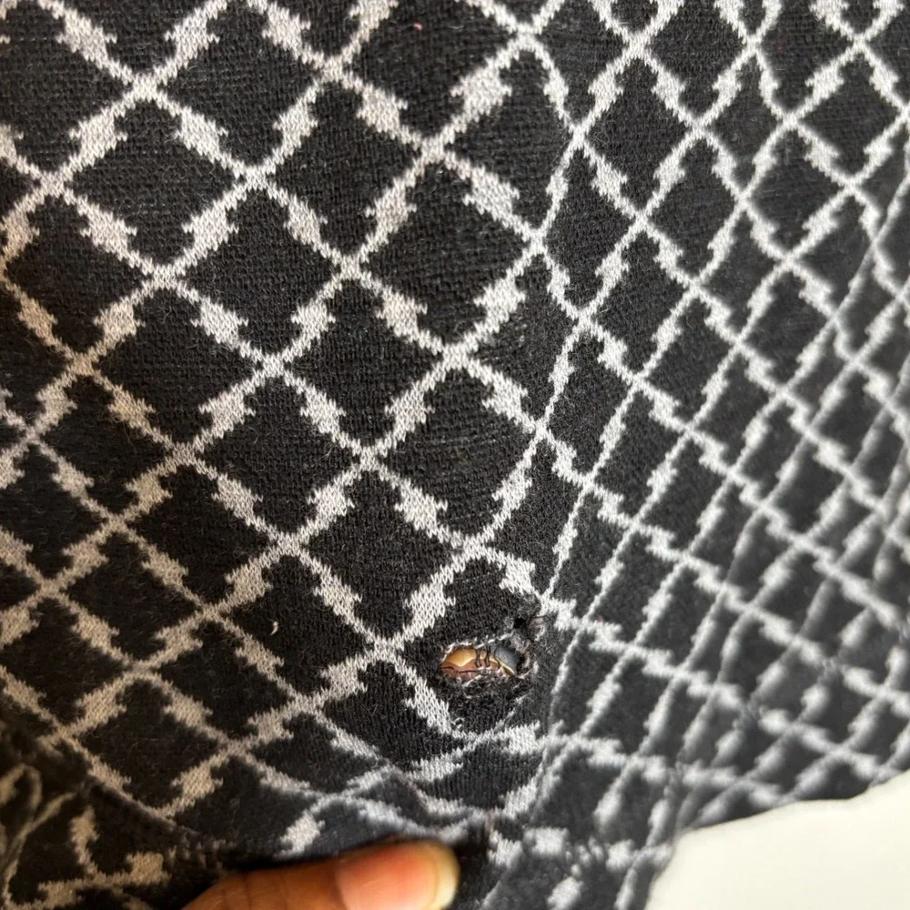 Smartwool Merino 250 Base Layer Womens Small Black White Geometric 1/4 Zip Top - Picture 8 of 10